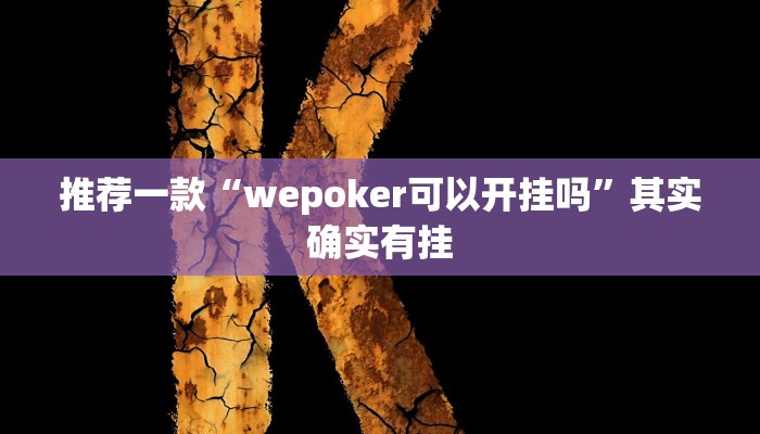 实测教程”WePker辅助方法”(原来确实是有挂)