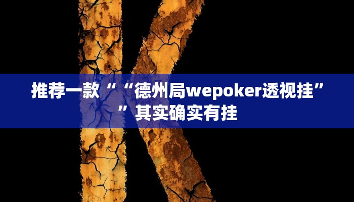 实测教程”WePoKer透视挂安装”(原来确实是有挂)