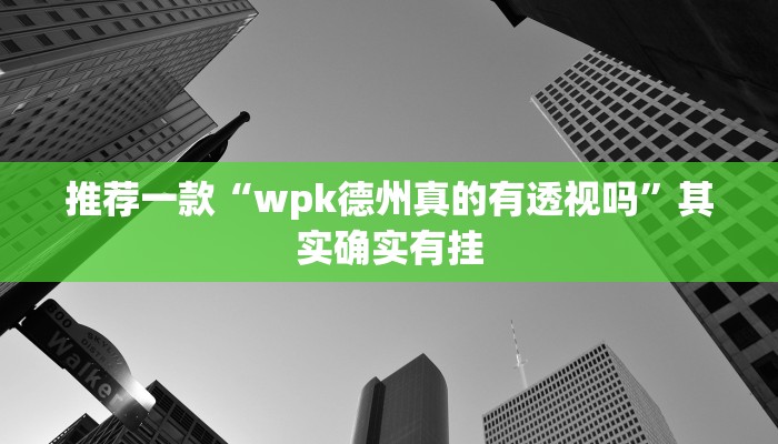 实测教程”有wepoker开挂吗”(原来确实是有挂)