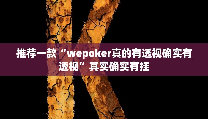 实测教程”德州AApoker透视挂真的吗”(原来确实是有挂)