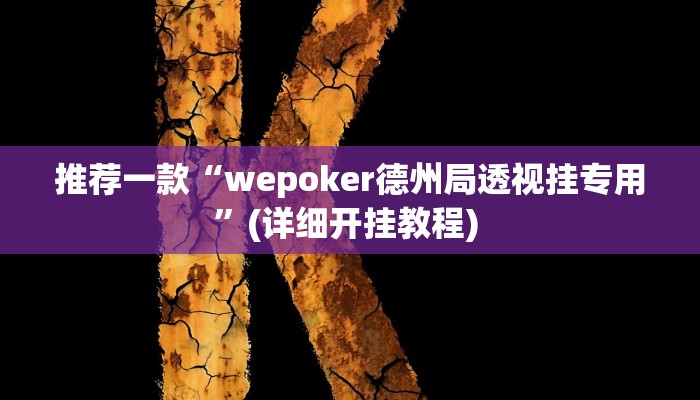 实测教程”(wepoker)德州开挂辅助软件”(原来确实是有挂)