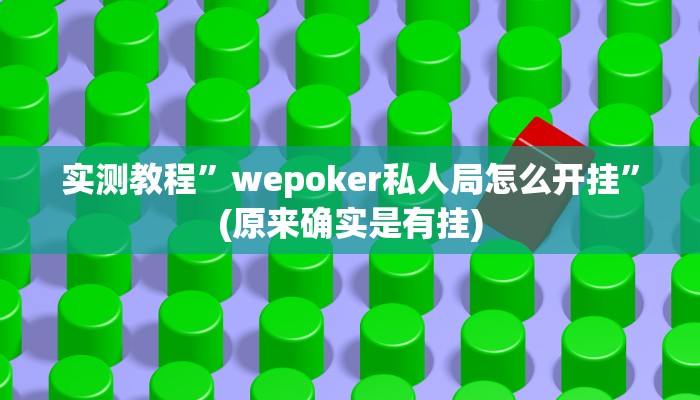 实测教程”ios版(wepoker)德州透视挂”(原来确实是有挂)