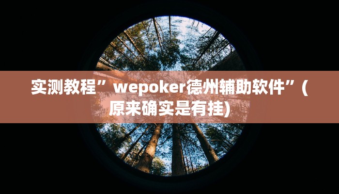 实测教程”德扑圈透视插件”(原来确实是有挂)