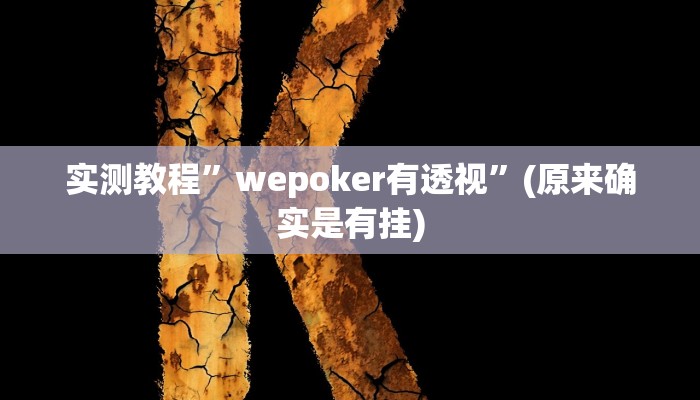 实测教程”HHpoker有透视吗可以挂”(原来确实是有挂)