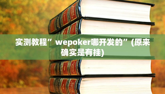 实测教程”wepoker辅助作弊教程”(原来确实是有挂)