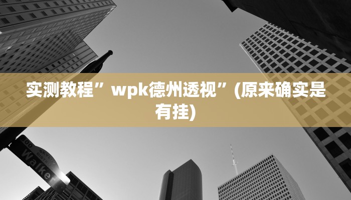 实测教程”wepoker德州辅助软件作弊挂”(原来确实是有挂)