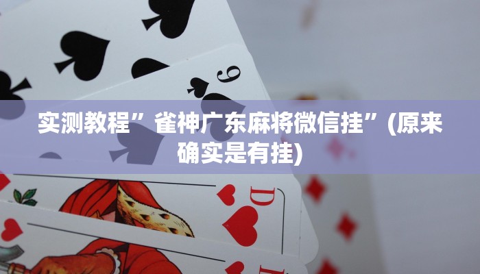 实测教程”雀神广东麻将微信挂”(原来确实是有挂)