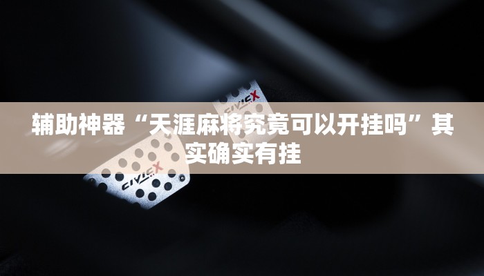 辅助神器“天涯麻将究竟可以开挂吗”其实确实有挂