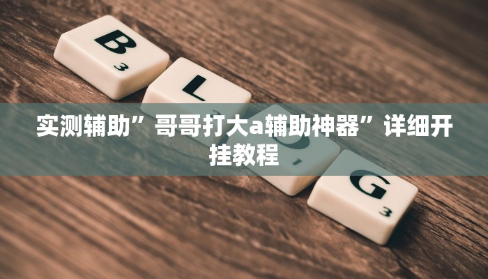 实测辅助”哥哥打大a辅助神器”详细开挂教程