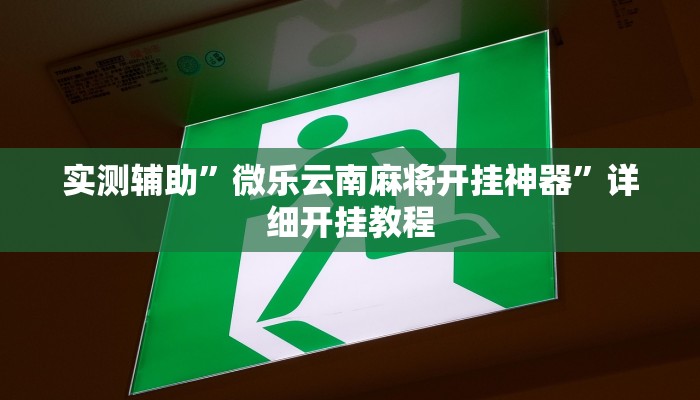 实测辅助”微乐云南麻将开挂神器”详细开挂教程