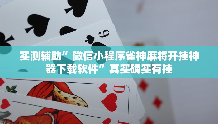 实测辅助”微信小程序雀神麻将开挂神器下载软件”其实确实有挂