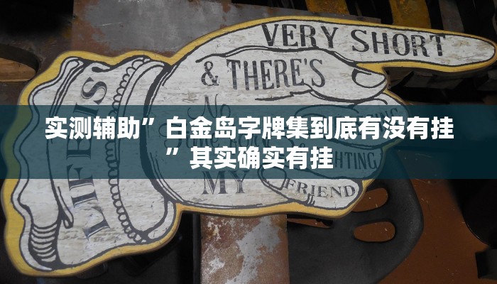 实测辅助”白金岛字牌集到底有没有挂”其实确实有挂