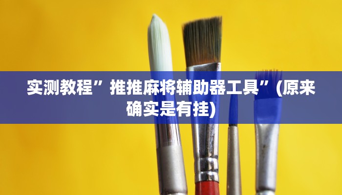 实测教程”推推麻将辅助器工具”(原来确实是有挂)