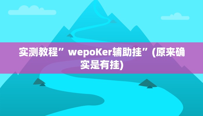 实测教程”wepoKer辅助挂”(原来确实是有挂)