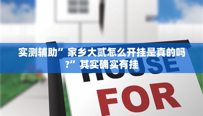 实测辅助”家乡大贰怎么开挂是真的吗?”其实确实有挂