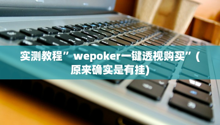 实测教程”wepoker一键透视购买”(原来确实是有挂)