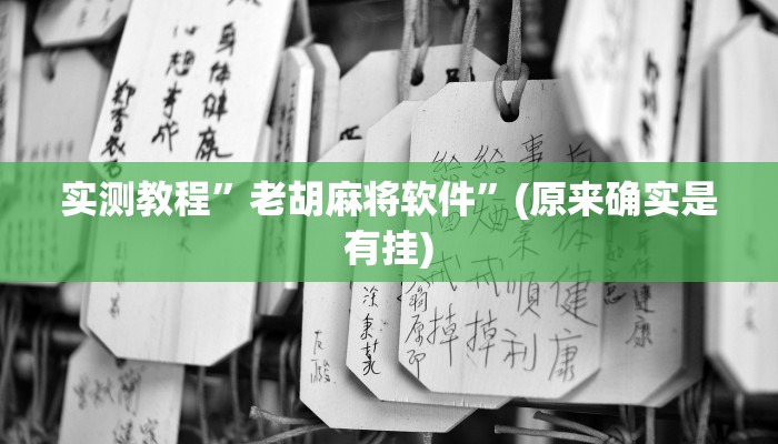 实测教程”老胡麻将软件”(原来确实是有挂)