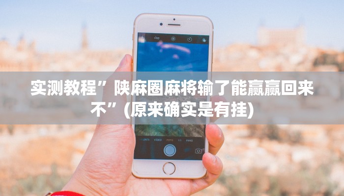 实测教程”陕麻圈麻将输了能赢赢回来不”(原来确实是有挂)