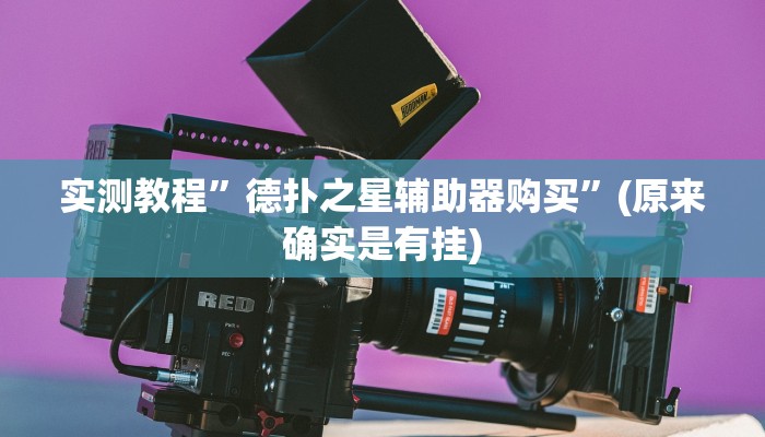 实测教程”德扑之星辅助器购买”(原来确实是有挂)