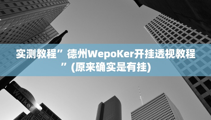实测教程”德州WepoKer开挂透视教程”(原来确实是有挂)