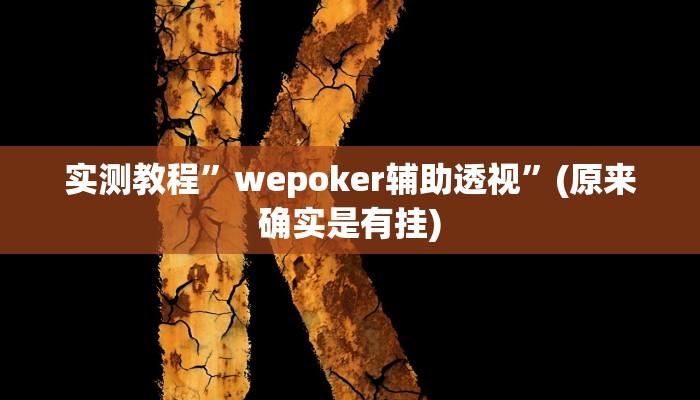 实测教程”wepoker辅助透视”(原来确实是有挂)