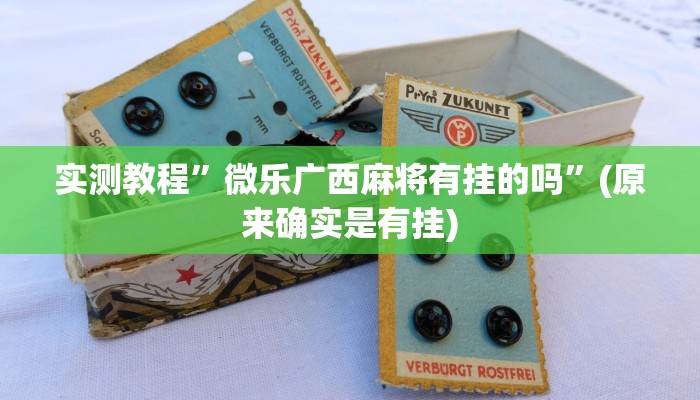 实测教程”微乐广西麻将有挂的吗”(原来确实是有挂)