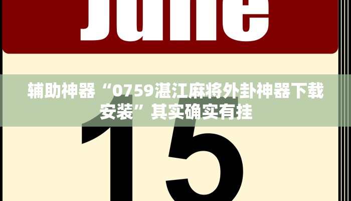 辅助神器“0759湛江麻将外卦神器下载安装”其实确实有挂