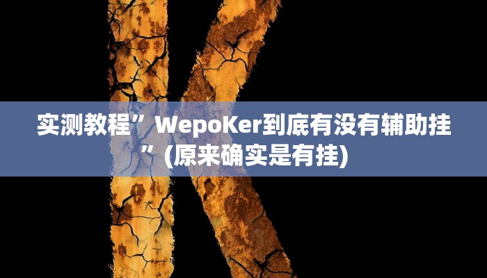 实测教程”WepoKer到底有没有辅助挂”(原来确实是有挂)