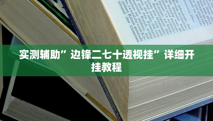 实测辅助”边锋二七十透视挂”详细开挂教程