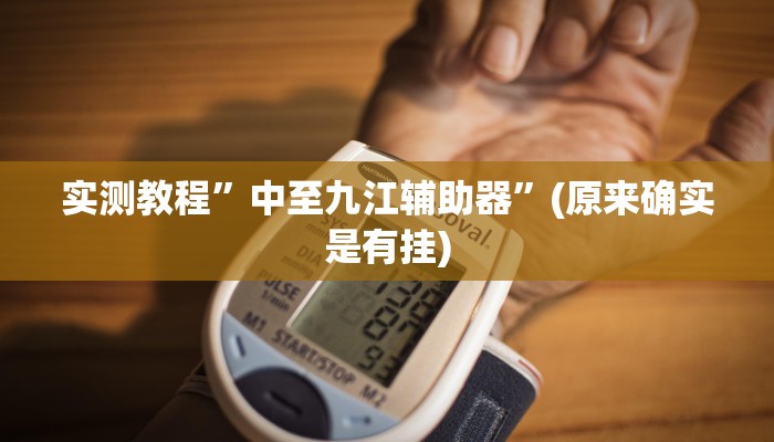 实测教程”中至九江辅助器”(原来确实是有挂)
