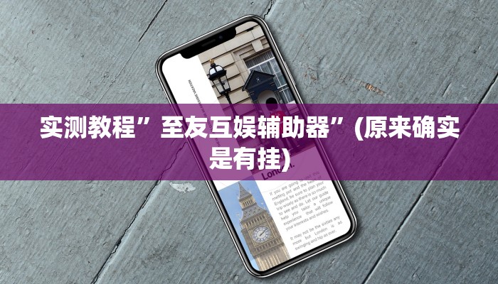 实测教程”至友互娱辅助器”(原来确实是有挂)
