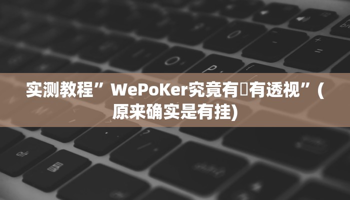 实测教程”WePoKer究竟有沒有透视”(原来确实是有挂)