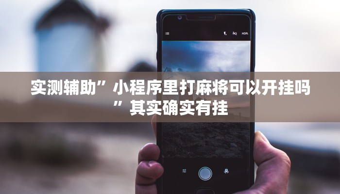 实测辅助”小程序里打麻将可以开挂吗”其实确实有挂
