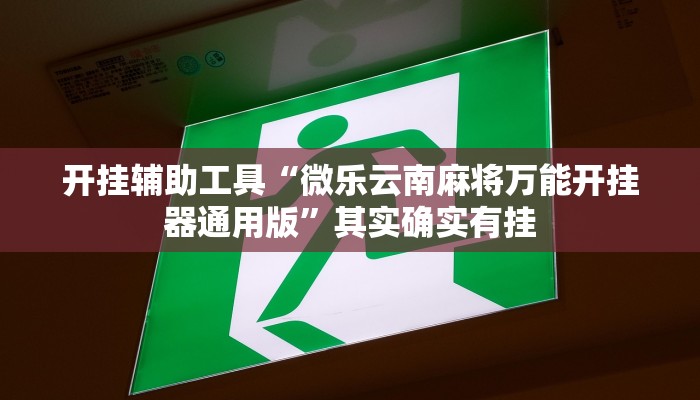 开挂辅助工具“微乐云南麻将万能开挂器通用版”其实确实有挂