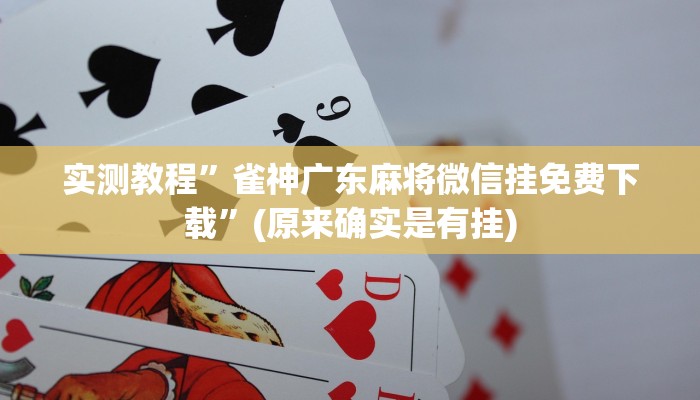 实测教程”雀神广东麻将微信挂免费下载”(原来确实是有挂)