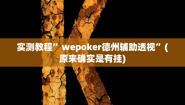 实测教程”wepoker德州辅助透视”(原来确实是有挂)