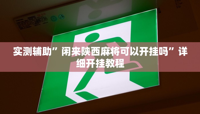 实测辅助”闲来陕西麻将可以开挂吗”详细开挂教程