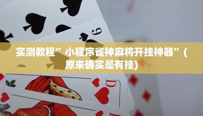 实测教程”小程序雀神麻将开挂神器”(原来确实是有挂)