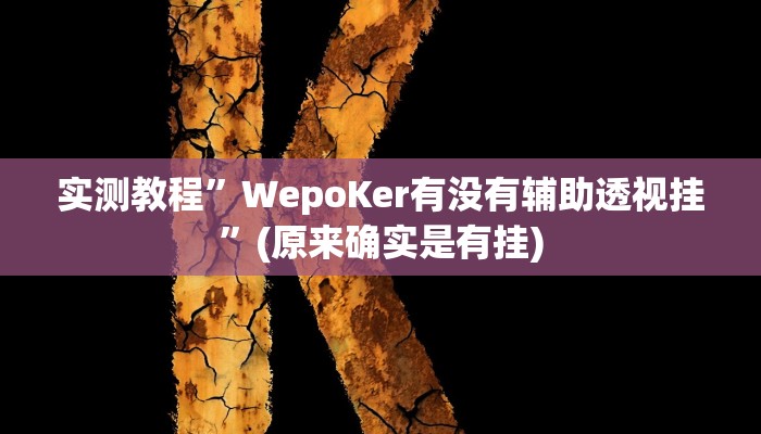 实测教程”WepoKer有没有辅助透视挂”(原来确实是有挂)