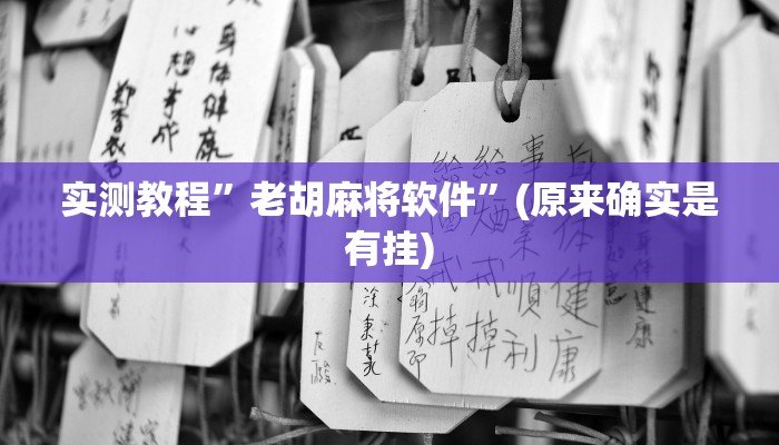 实测教程”老胡麻将软件”(原来确实是有挂)