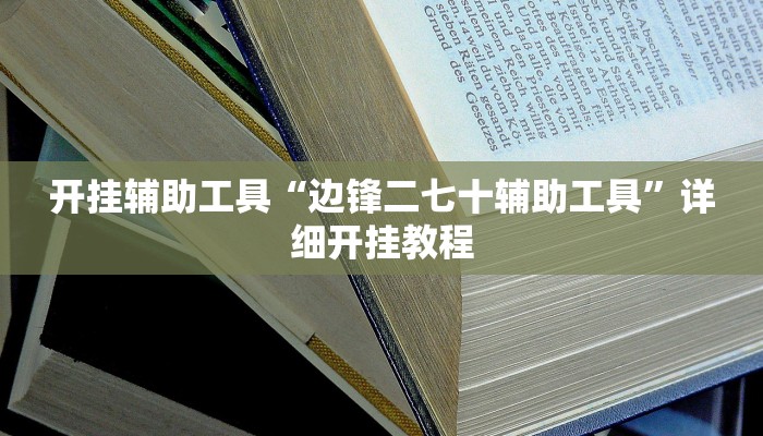 开挂辅助工具“边锋二七十辅助工具”详细开挂教程