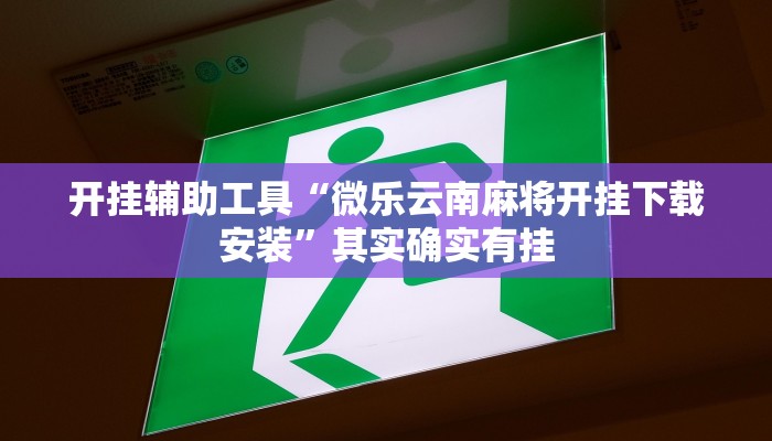 开挂辅助工具“微乐云南麻将开挂下载安装”其实确实有挂