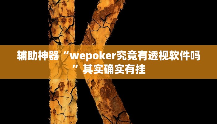 辅助神器“wepoker究竟有透视软件吗”其实确实有挂