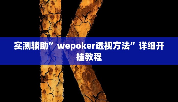 实测辅助”wepoker透视方法”详细开挂教程
