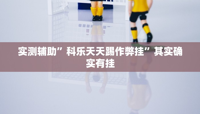 实测辅助”科乐天天踢作弊挂”其实确实有挂