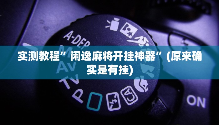 实测教程”闲逸麻将开挂神器”(原来确实是有挂)