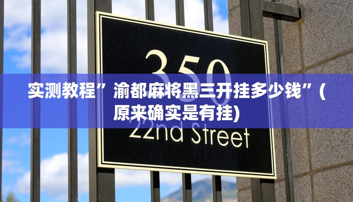 实测教程”渝都麻将黑三开挂多少钱”(原来确实是有挂)