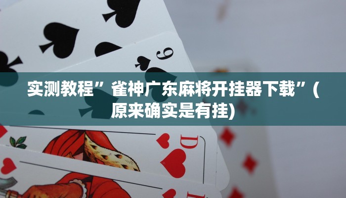 实测教程”雀神广东麻将开挂器下载”(原来确实是有挂)