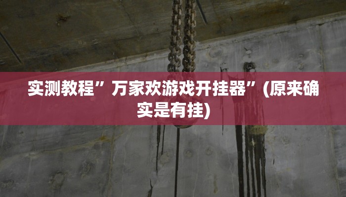 实测教程”万家欢游戏开挂器”(原来确实是有挂)
