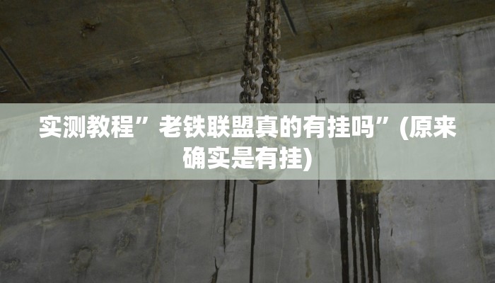 实测教程”老铁联盟真的有挂吗”(原来确实是有挂)